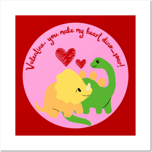 Valentine, you make my heart dino-soar! Posters and Art